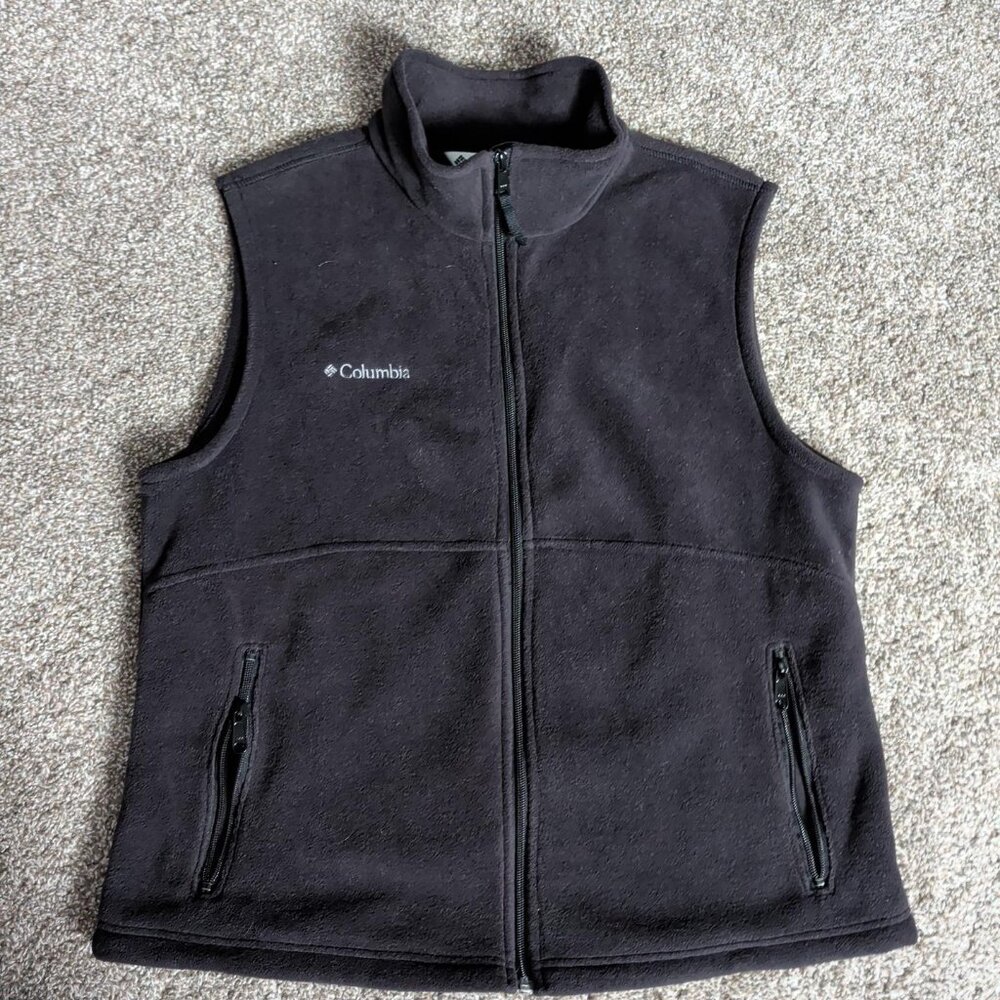 Columbia Outdoors Size Womens XL Black Full Zip Fleece Embroidered with Pockets